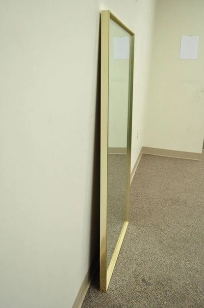 Vintage Mid Century Modern Paul McCobb Style Brass Tone Beveled Glass Mirror