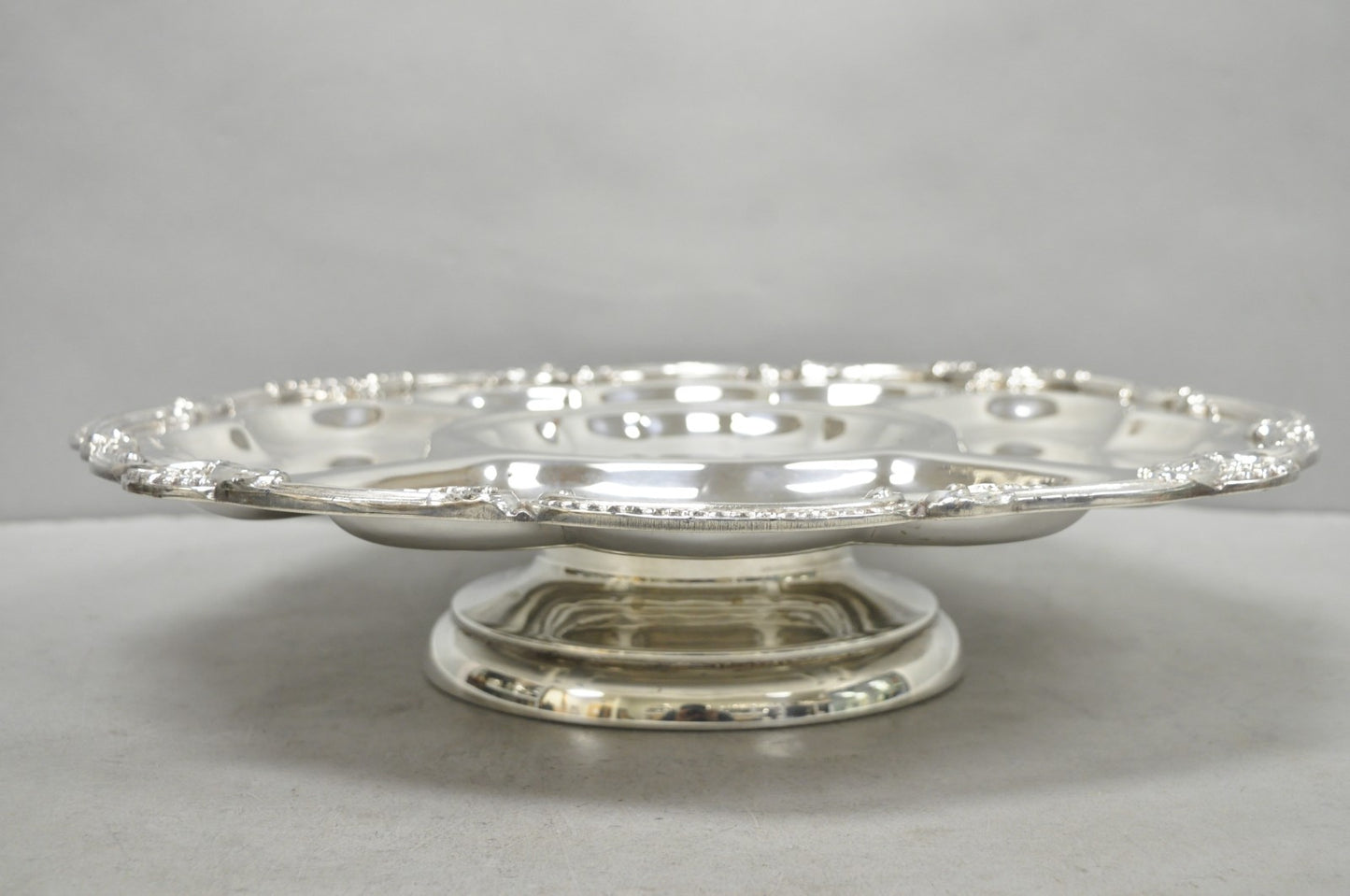 Vintage Victorian Silver Plated Lazy Susan Revolving Serving Platter Party Tray