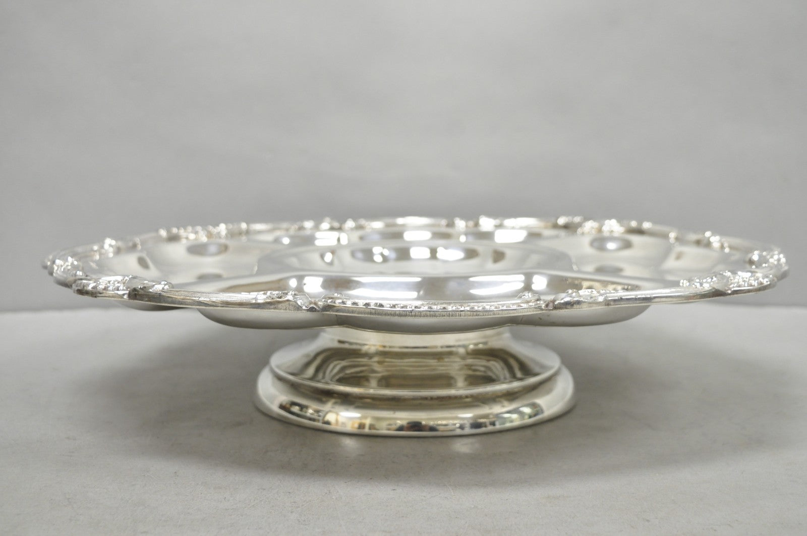 Vintage Victorian Silver Plated Lazy Susan Revolving Serving Platter Party Tray