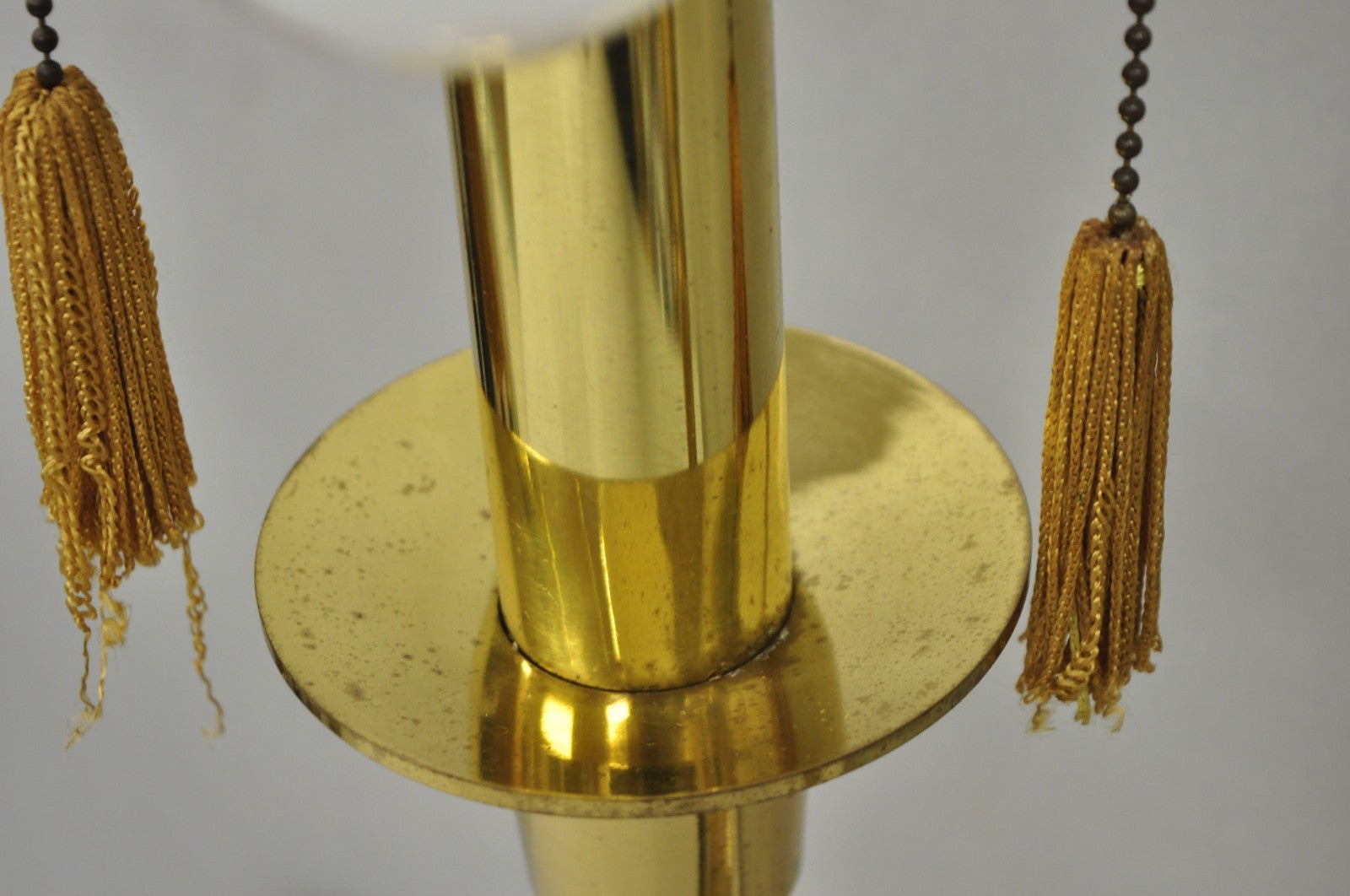Hollywood Regency Tommi Parzinger Style Brass Candlestick Table Lamp Pair