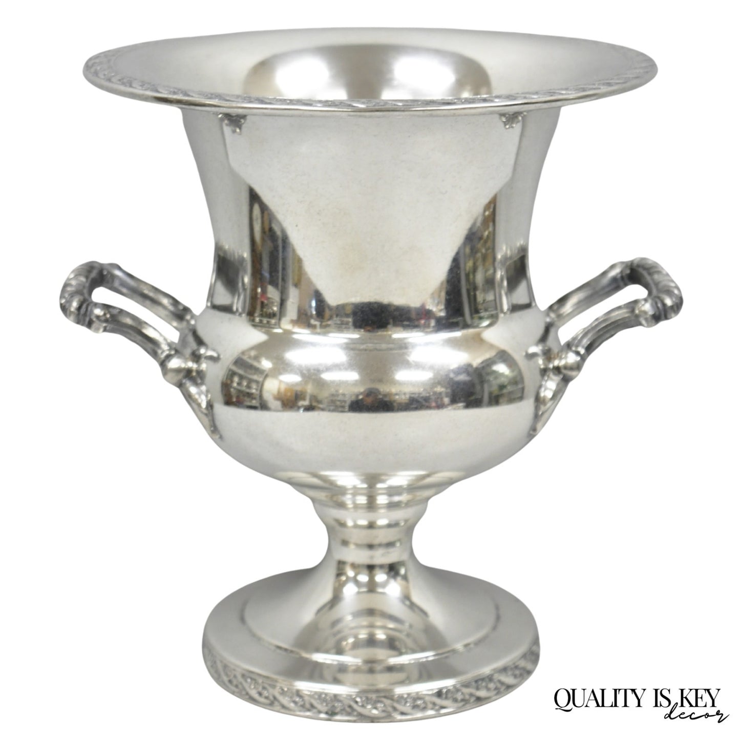 WM Rogers & Son 2051 Spring Flower Silver Plated Trophy Cup Champagne Chiller