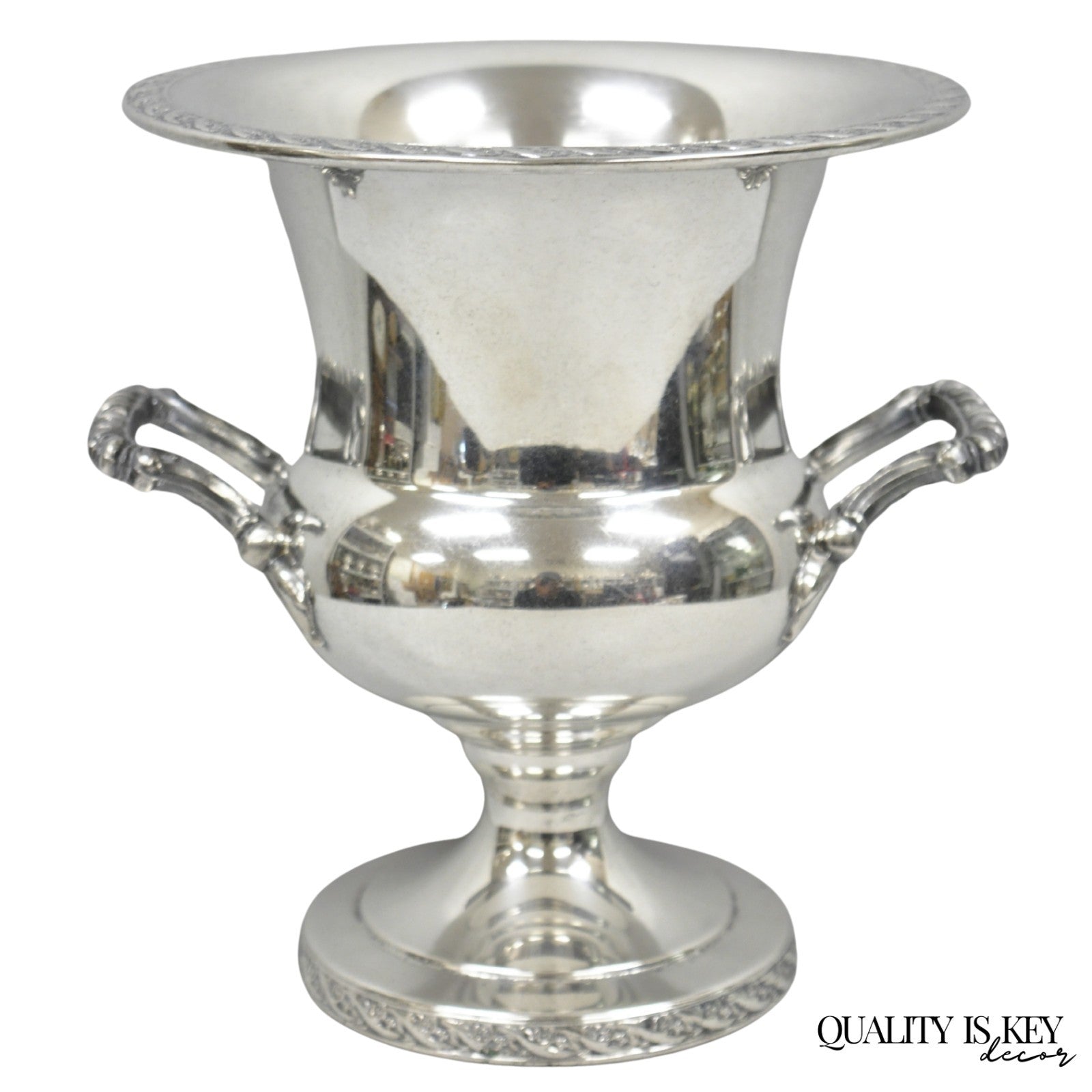 WM Rogers & Son 2051 Spring Flower Silver Plated Trophy Cup Champagne Chiller