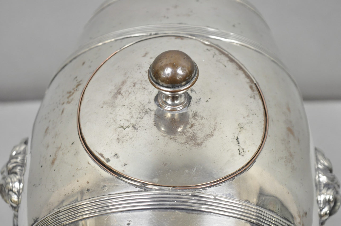 Antique English Regency Silver Plated "Whiskey Barrel" Samovar w/ Lions by B&W