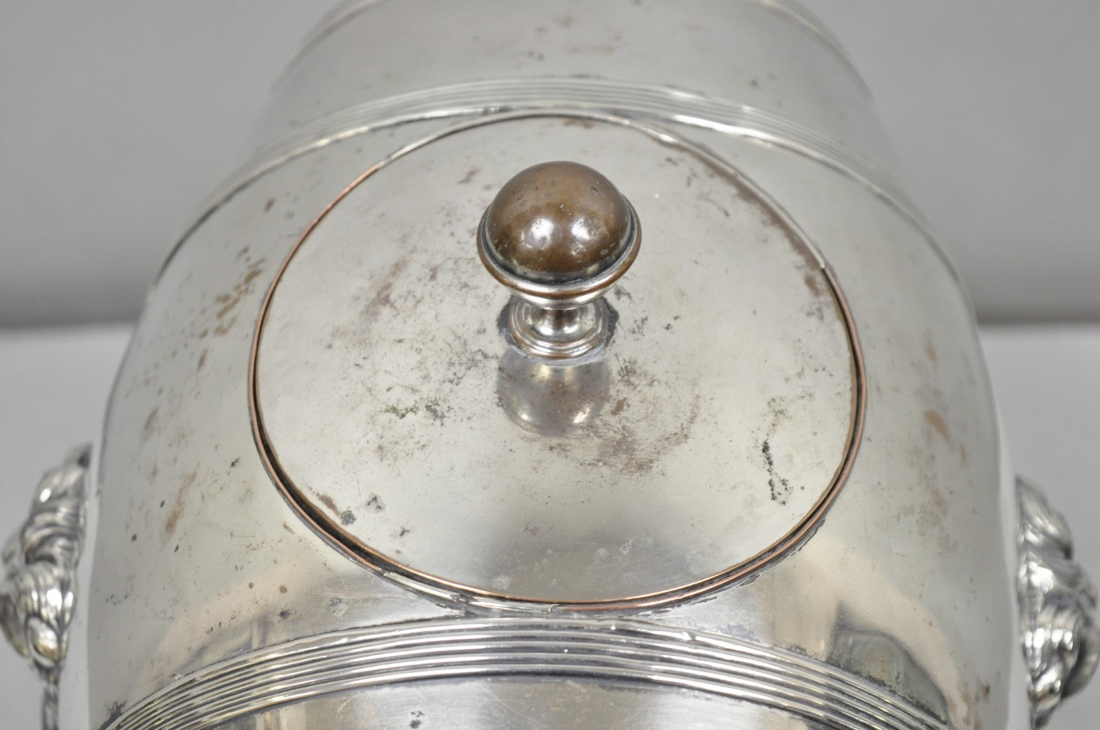 Antique English Regency Silver Plated "Whiskey Barrel" Samovar w/ Lions by B&W