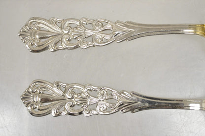 Vintage Italian Baroque Style EPNS Silver & Gold Plated Serving Spoon & Fork Set