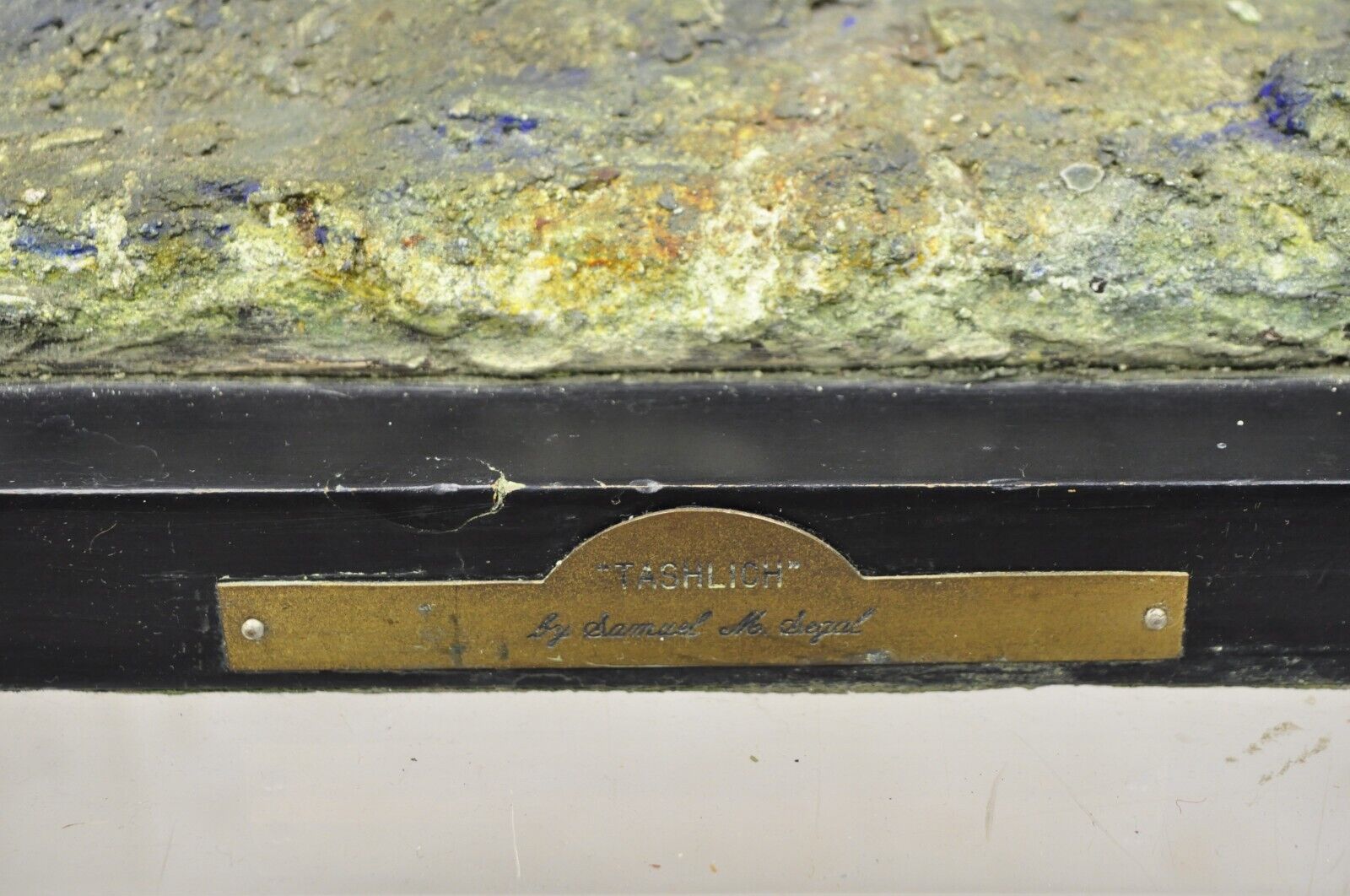 "Tashlich" by Samuel M Segal Judaism Vintage Brutalist Green Plaster Sculpture