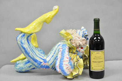 Vintage Jeanne Valentine Style Papier Mache Hanging Acrobat Clown Sculpture