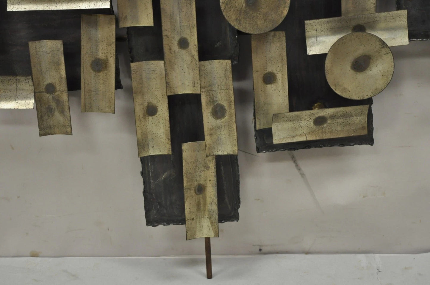 Mid Century Modern Brutalist Steel Metal 48" Wall Sculpture after Curtis Jere