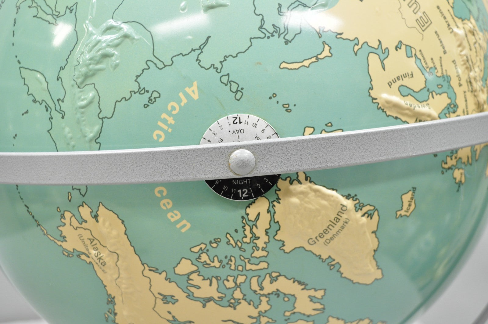 Vintage Nystrom 16" Large Sculptural Relief Classroom Double Axis World Globe