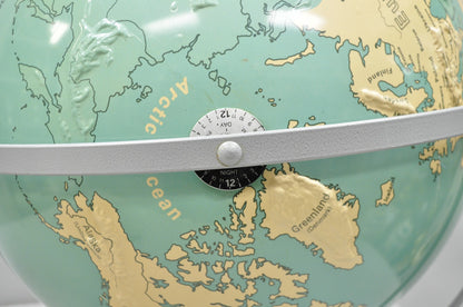 Vintage Nystrom 16" Large Sculptural Relief Classroom Double Axis World Globe