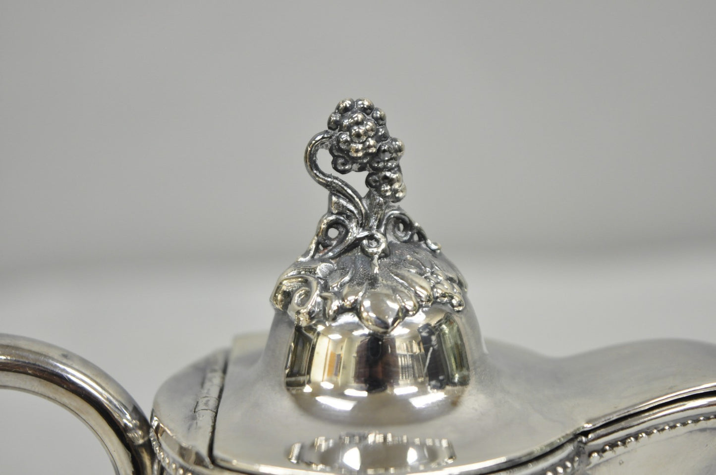 Antique English Victorian Silver Plated Small Coffee Pot Teapot Creamer Monogram