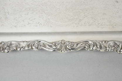 Vintage FB Rogers Victorian Silver Plated Narrow Serving Platter Bar Tray