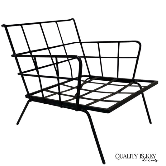 Vintage Mid Century Modern Wrought Iron Arthur Umanoff Style Lounge Chair