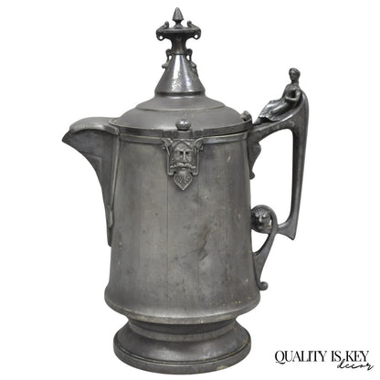 Antique Renaissance Reed & Barton Figural Silver Plated Coffee Water Pitcher