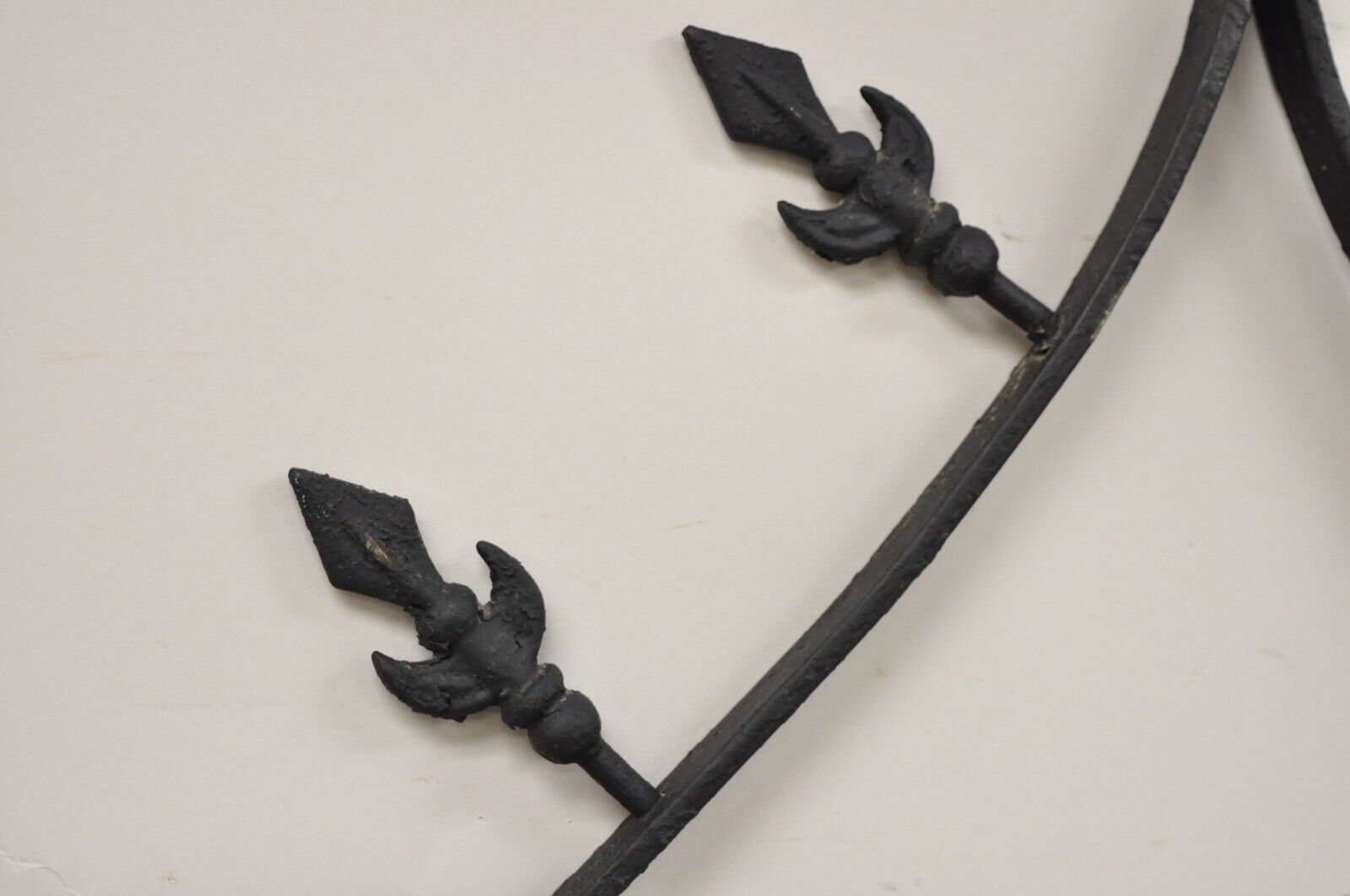 Vintage Gothic Renaissance Large Wrought Iron Metal Arched "Spear" Wall Mirror