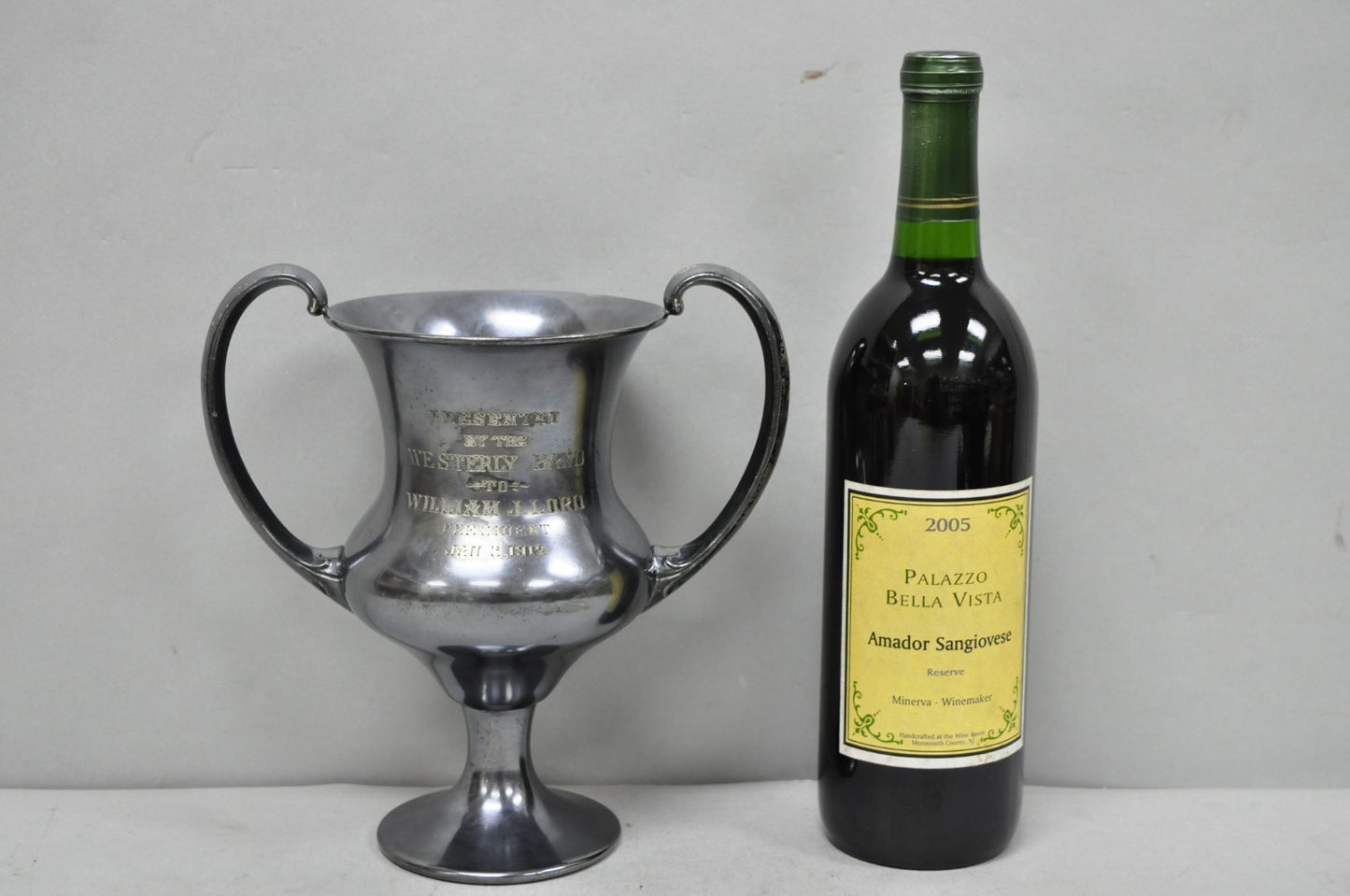 Antique Victorian Silver Plated Trophy Loving Cup Award "Westerly Band, 1912"