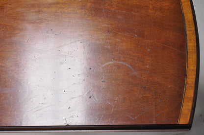 Antique Federal Mahogany Satinwood Inlay Narrow Dropleaf Pembroke Side Table