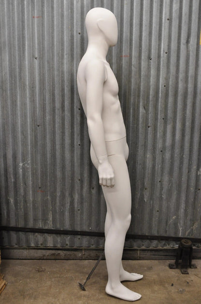 Male Fiberglass White Matte Finish Full Body Display Mannequin by Almax (B)