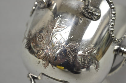Vintage English Victorian Silver Plated Sugar Cube Scuttle Bucket By Winchester