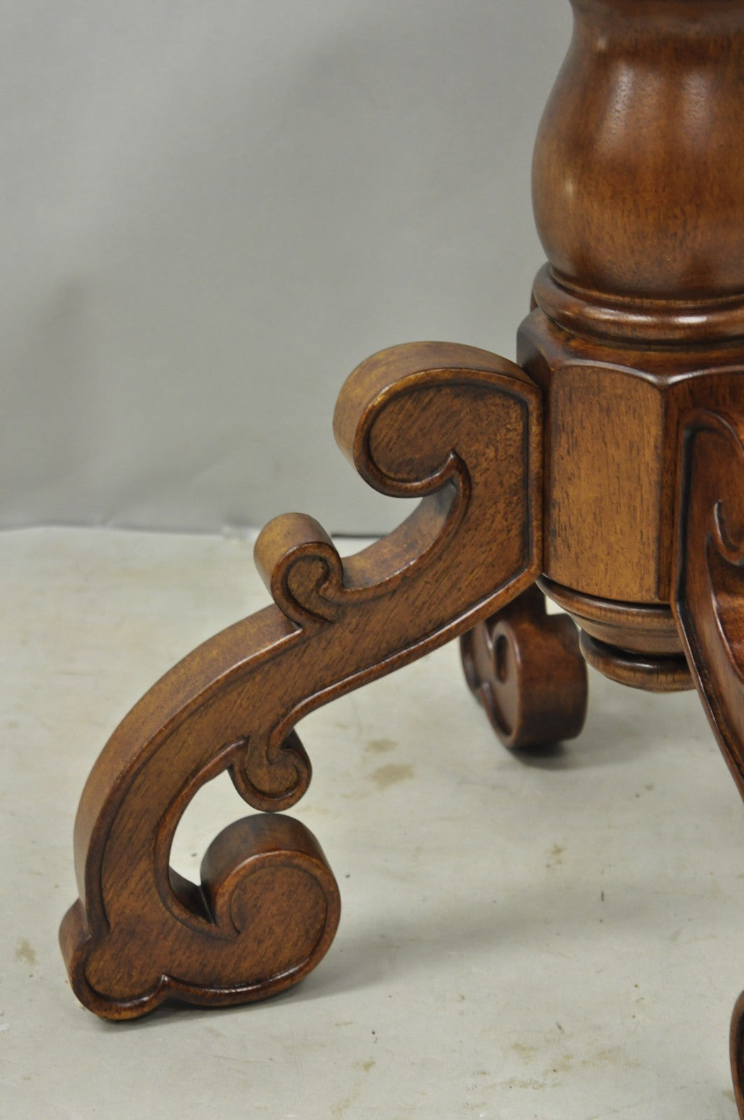Contemporary Italian Mediterranean Style Marquetry Inlay Pedestal Side Table