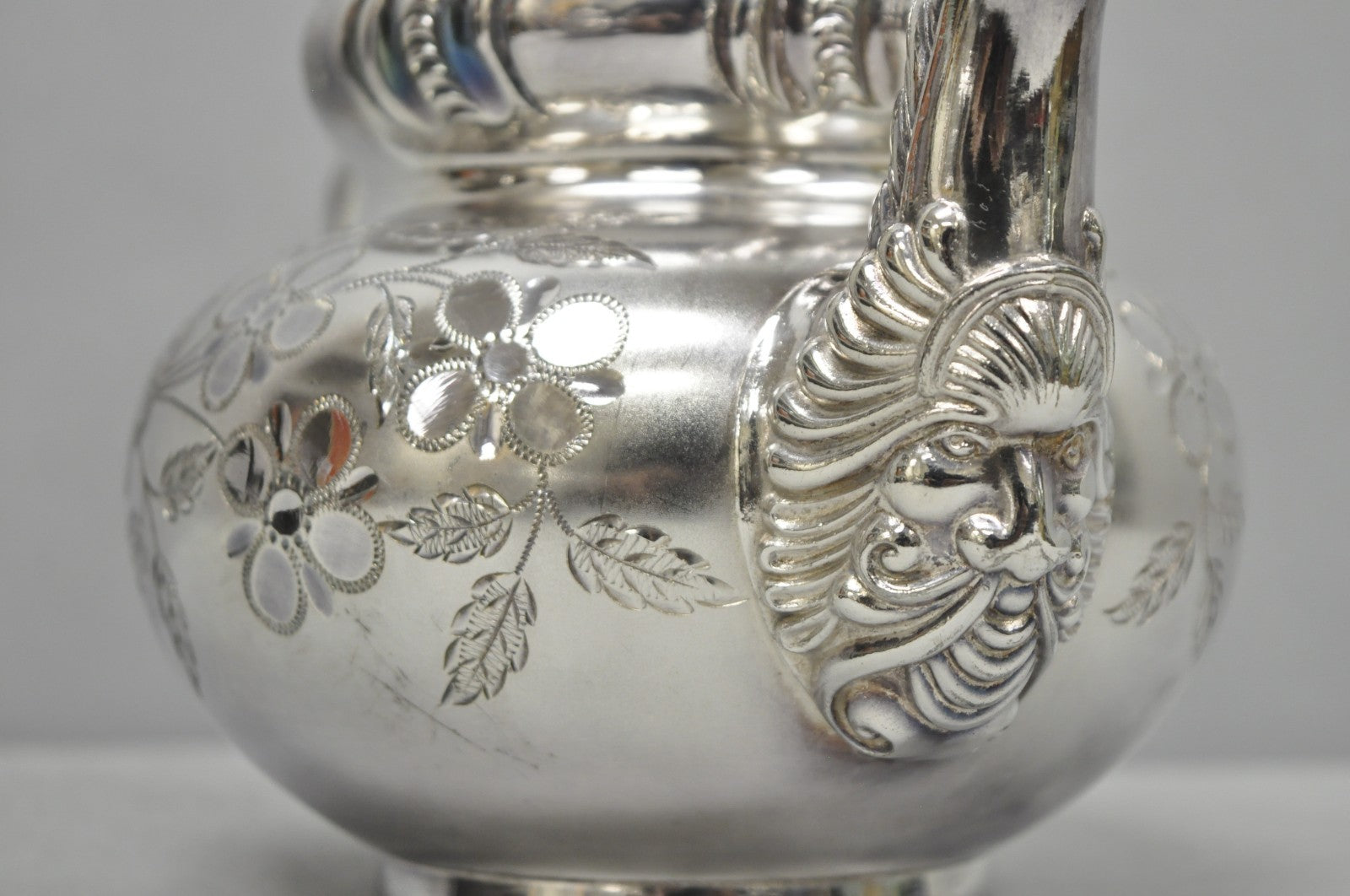 Antique Meriden B Co French Renaissance Silver Plated Figural Tea Set - 7 Pcs