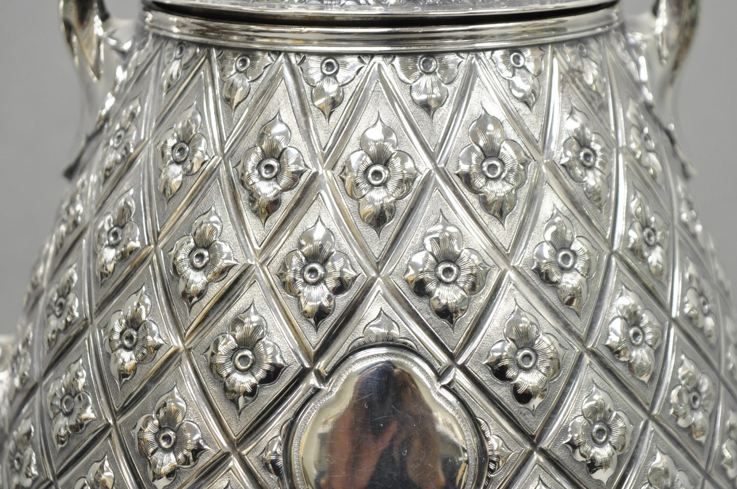 Hawksworth Eyre & Co Victorian Silver Plated "Pineapple" Figural Tipping Tea Pot