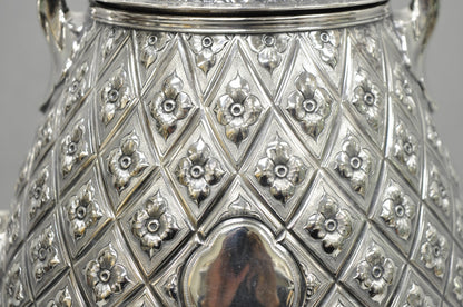 Hawksworth Eyre & Co Victorian Silver Plated "Pineapple" Figural Tipping Tea Pot