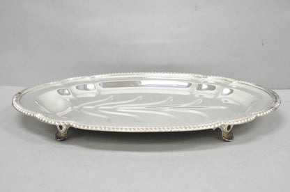 Vintage English Regency Silver Plated Meat Cutlery Serving Platter Tray by LB