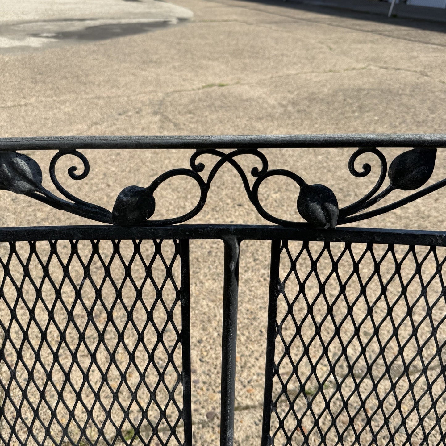Vintage Salterini Art Nouveau Wrought Iron Garden Patio Sofa Chair Set - 3 Pcs