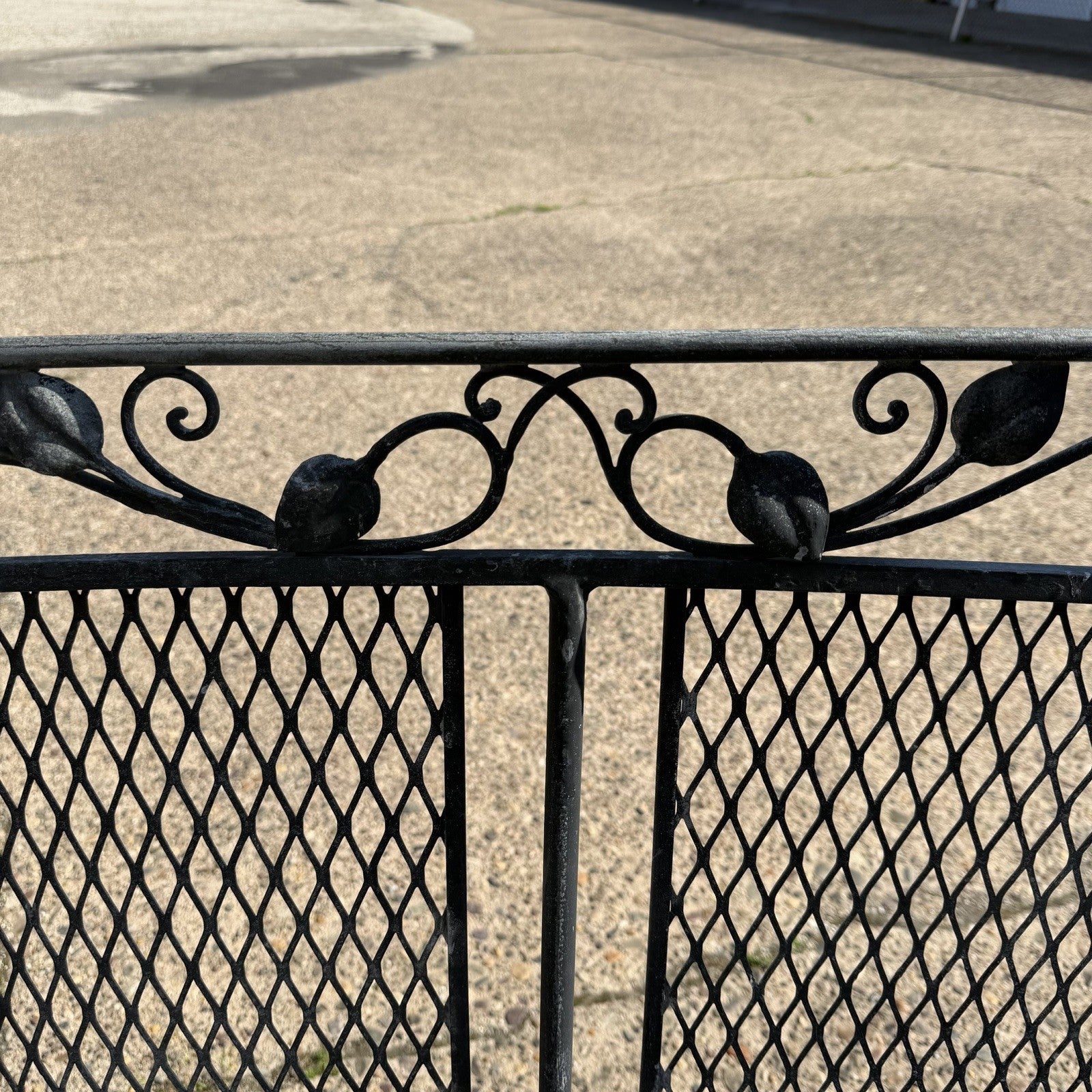 Vintage Salterini Art Nouveau Wrought Iron Garden Patio Sofa Chair Set - 3 Pcs