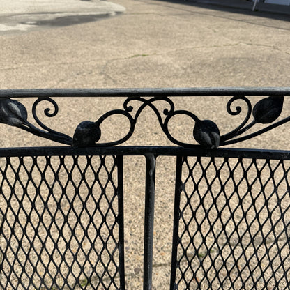 Vintage Salterini Art Nouveau Wrought Iron Garden Patio Sofa Chair Set - 3 Pcs