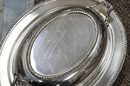 Vintage Modern Silver Mfg Co Silver Plated Twin Handle Vegetable Serving Dish