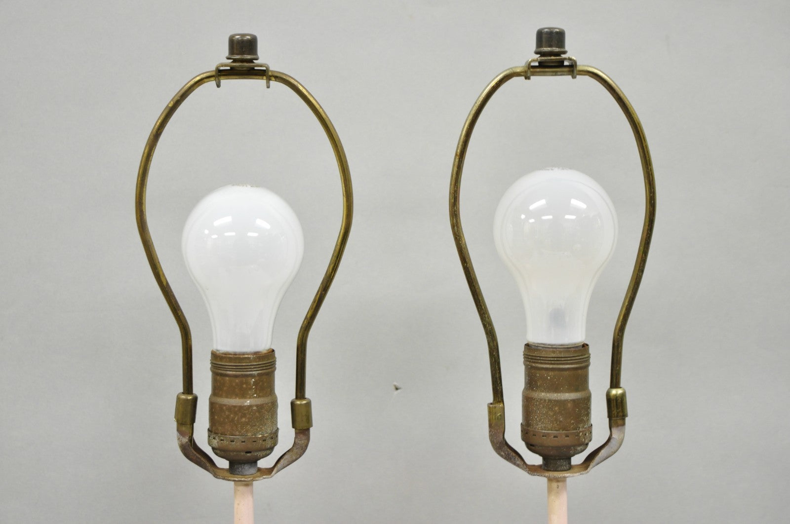 Antique French Renaissance Figural Spelter Metal Figural Cherub Table Lamps Pair