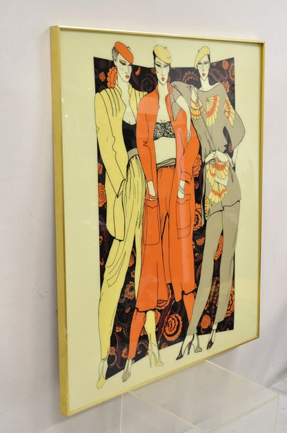 Vintage 1975 Polycast Acrylic Large Vogue Women's Fashion Retro Wall Art