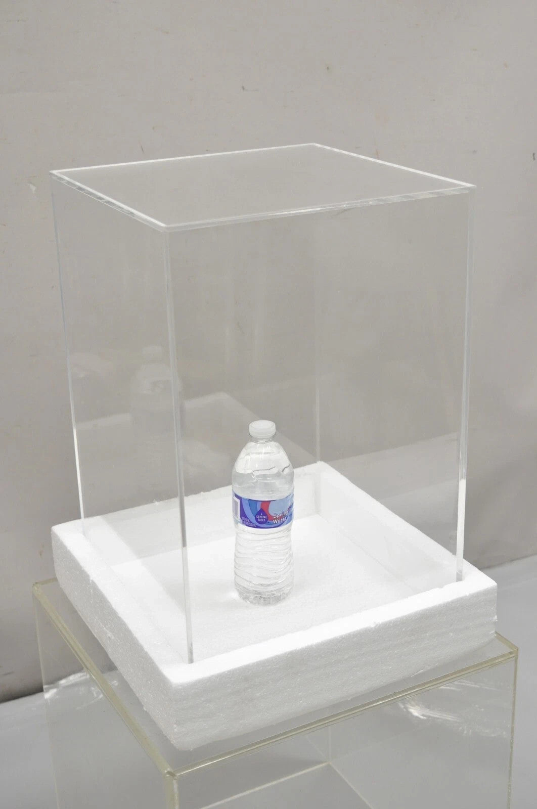 5 Sided 18" Clear Acrylic Lucite Vitrine Display Case Christine Taylor Coll.