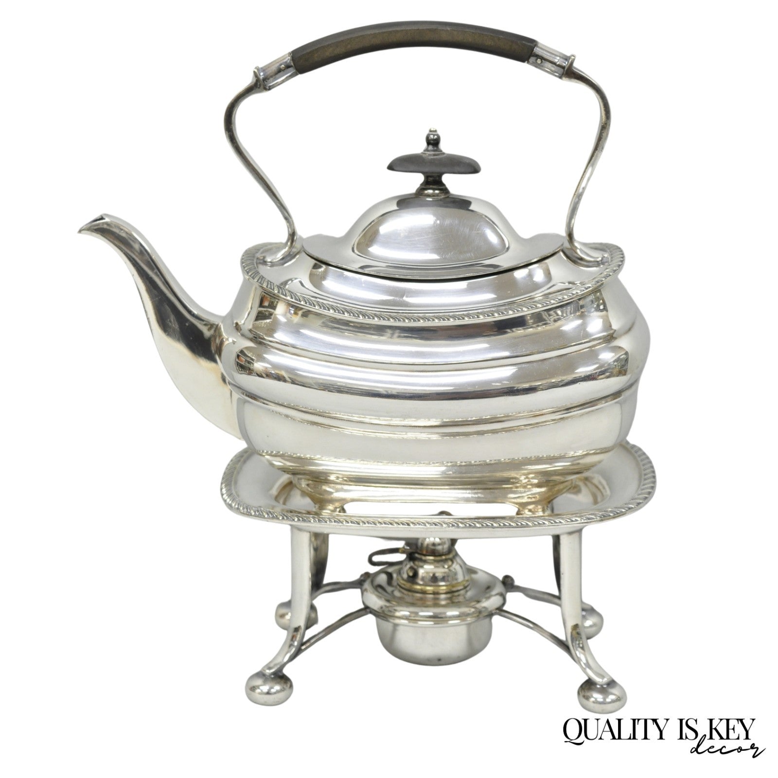 Antique Walker Hall Sheffield Silver Plated Teapot Spirit Kettle on Warmer Stand