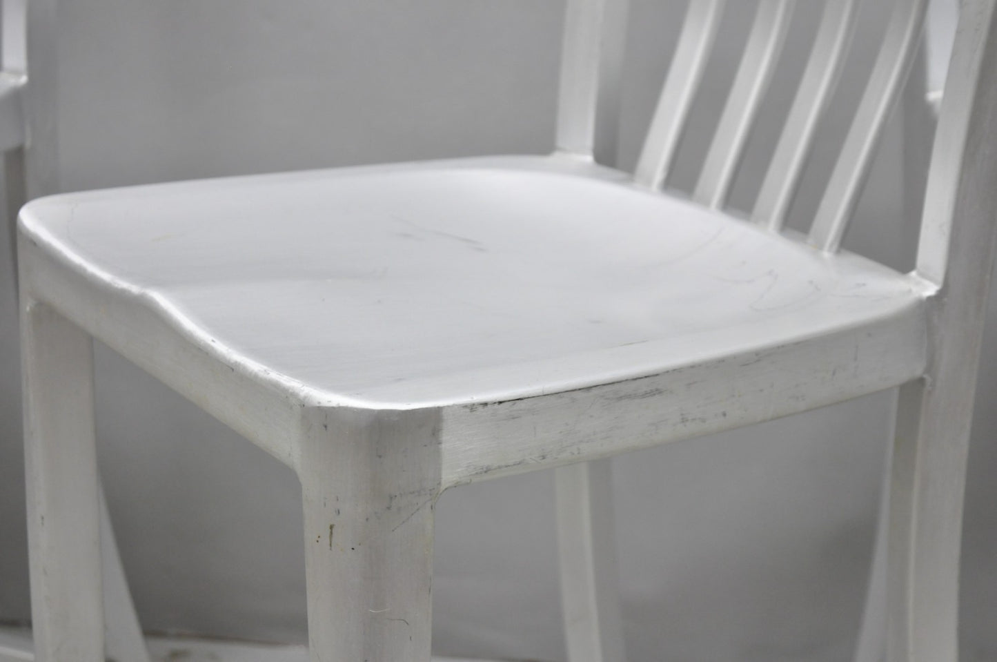 Art Deco Navy Style Aluminum Metal 24" Counter Stool Barstool Chair - Set of 4