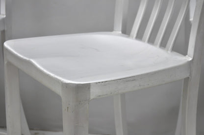 Art Deco Navy Style Aluminum Metal 24" Counter Stool Barstool Chair - Set of 4