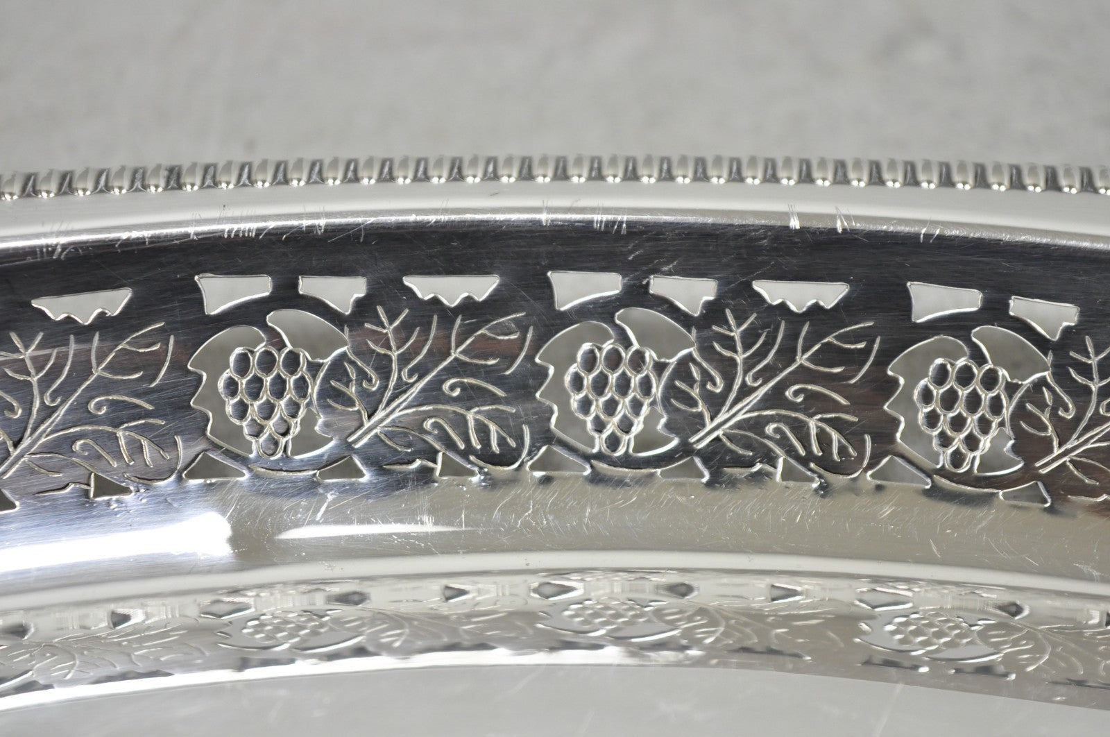 Vintage Primrose Plate England Victorian Silver Plated Reticulated Trinket Dish