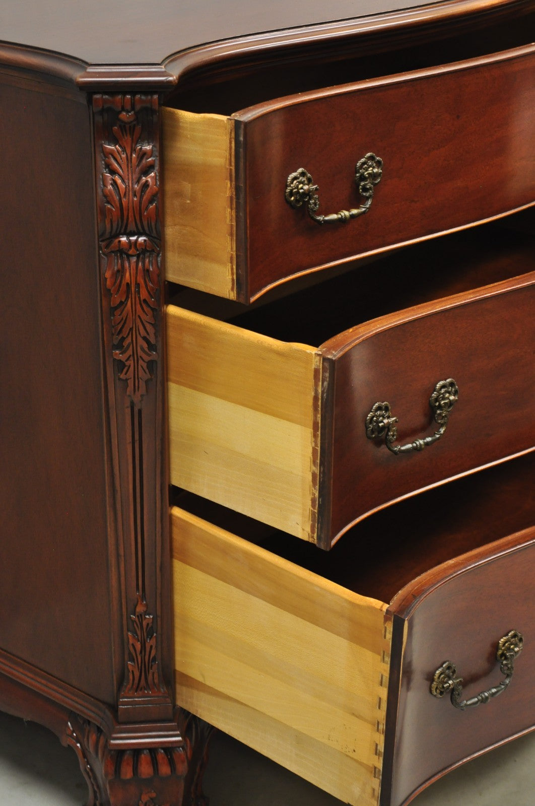 Vintage Georgian Mahogany Bow Front Server Chest Commode Dresser by John Stuart