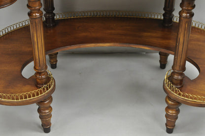 Vintage French Regency Cherry Wood "Kidney Bean" Desk Console Table w/ Drawer