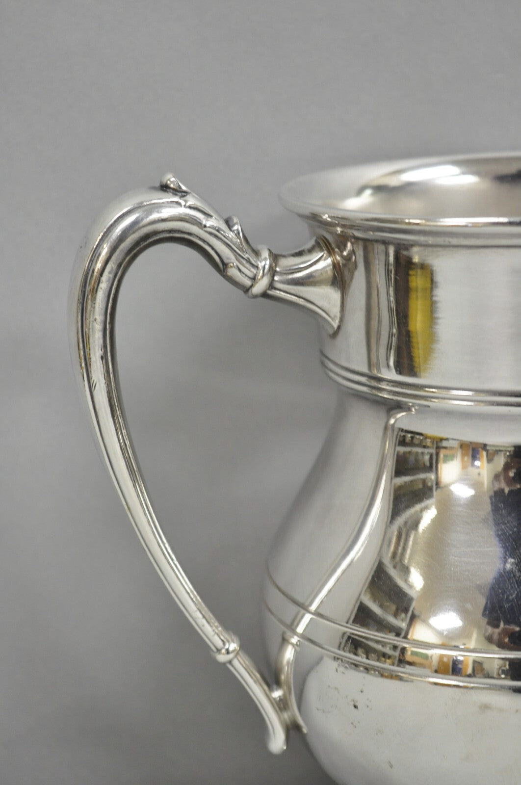 Vintage Victorian Silver Plated Pewter Bulbous Lemondade Water Pitcher