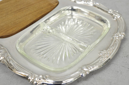Newport Gorham YB157 Silver Plated 3 Section Cheese Cracker Serving Platter Tray