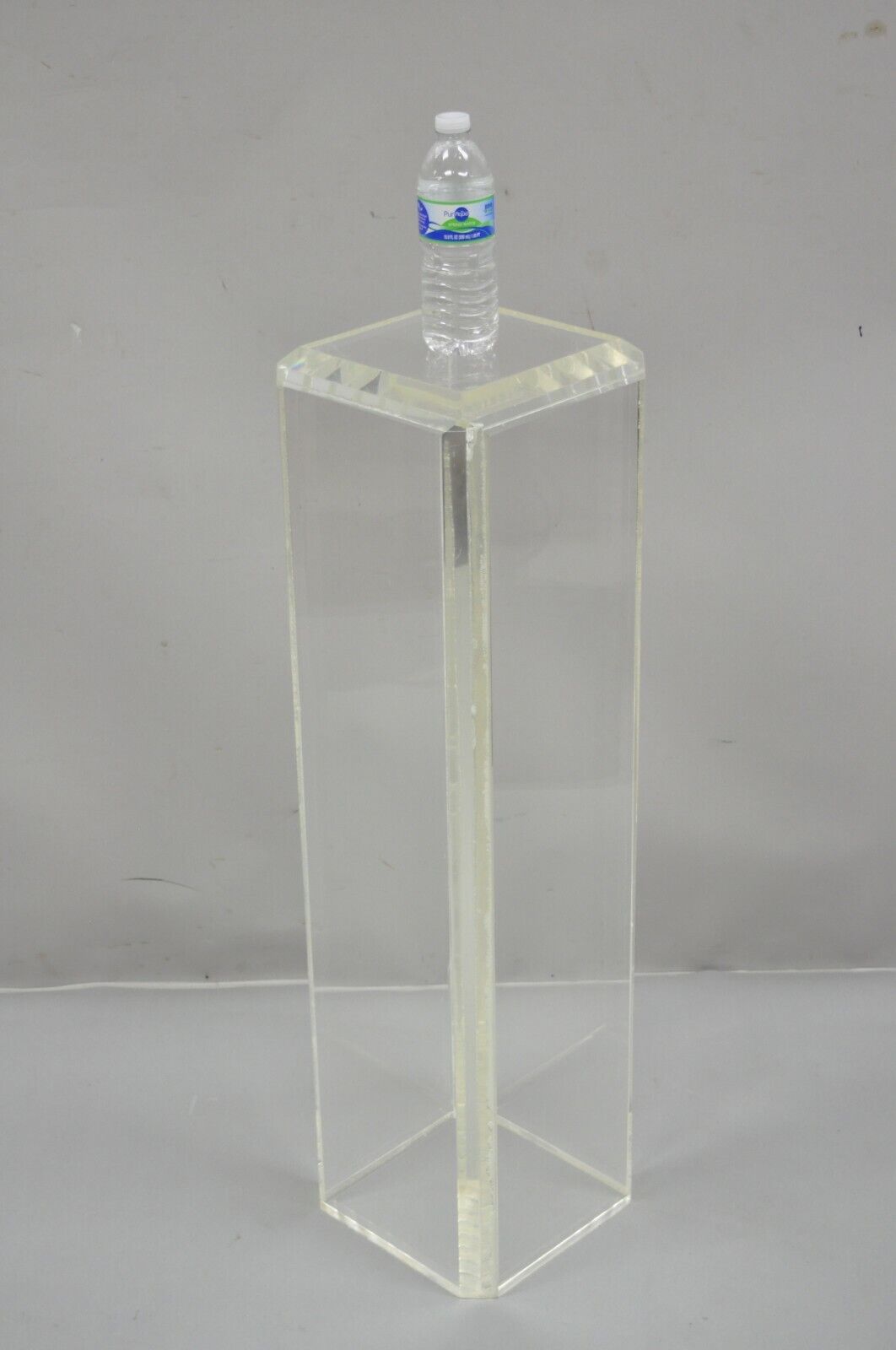 Vintage Mid Century Modern Clear Lucite 36" Acrylic Pedestal Bust Plant Stand