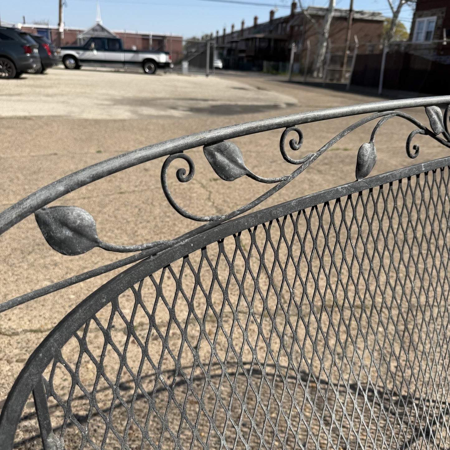 Vintage Salterini Art Nouveau Wrought Iron Garden Patio Sofa Chair Set - 3 Pcs