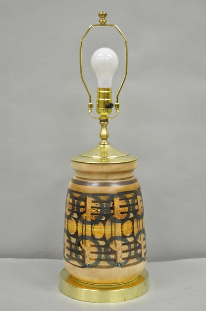 Vintage Mid Century Modern Lapid Pottery Israel Ceramic Vase Table Lamp