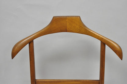 Vintage Mid Century Italian Modern Beech Wood Clothing Valet Chair Seat (A)