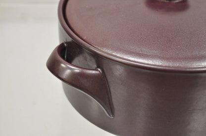 Mid Century Modern Gustavsberg Flameldfast Terma Brown Stoneware Covered Pot #6