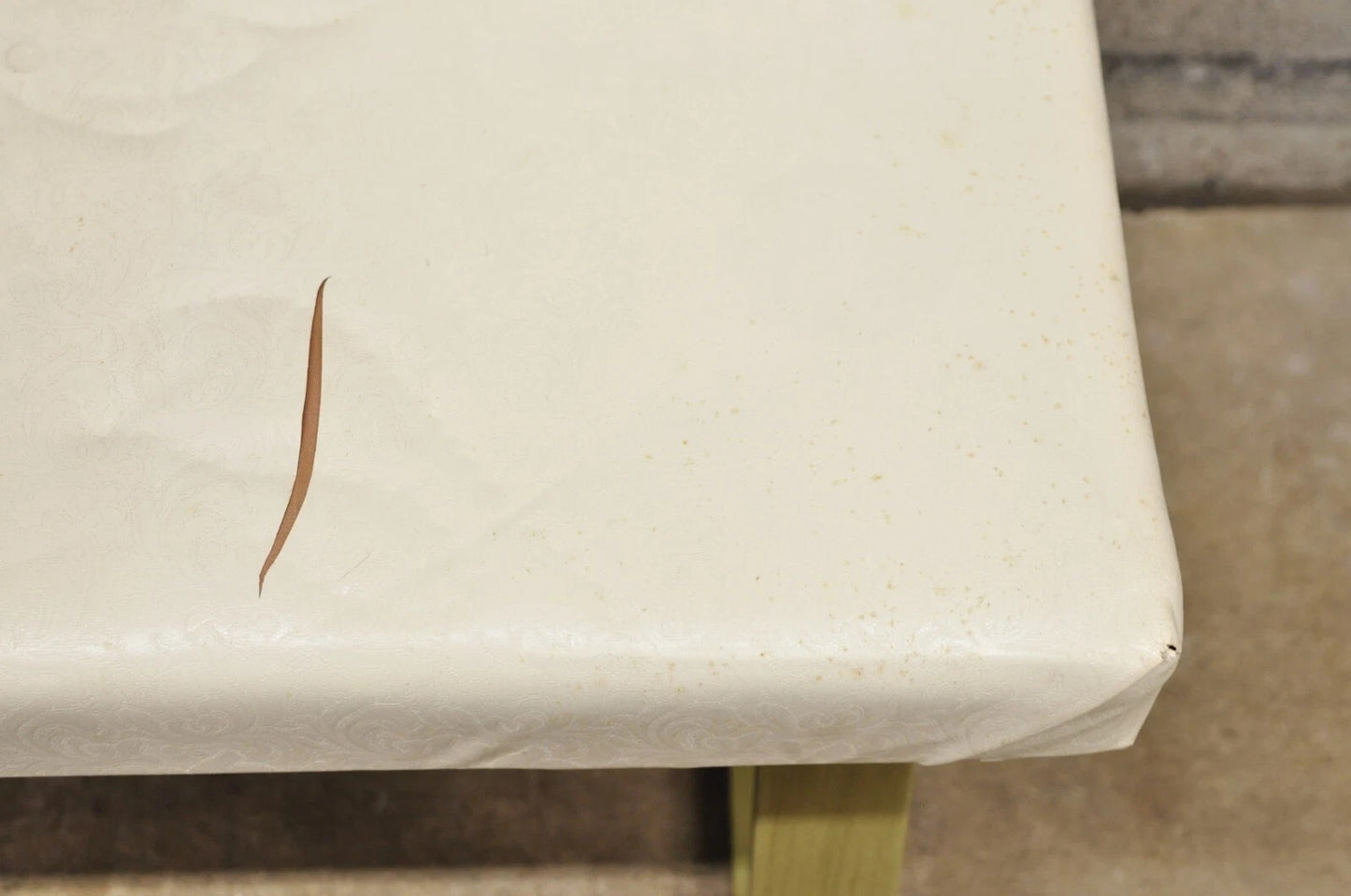 Vintage Mid Century Modern Green Painted Art Deco Vanity Bench Stool Ottoman