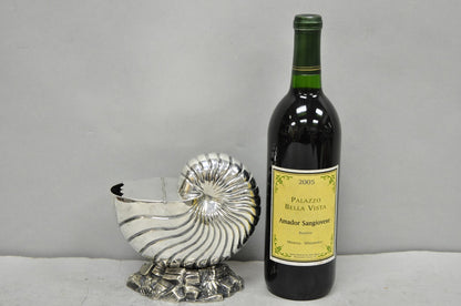 Antique Victorian Silver Plated Nautilus Figural Shell Form Spoon Warmer